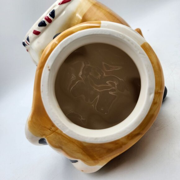 Hannington British Bulldog Ceramic Cookie Dog Biscuit Treats Jar Union Jack Neck - Picture 7 of 10